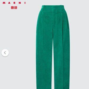 MARNI GREEN CORDUROY PANTS